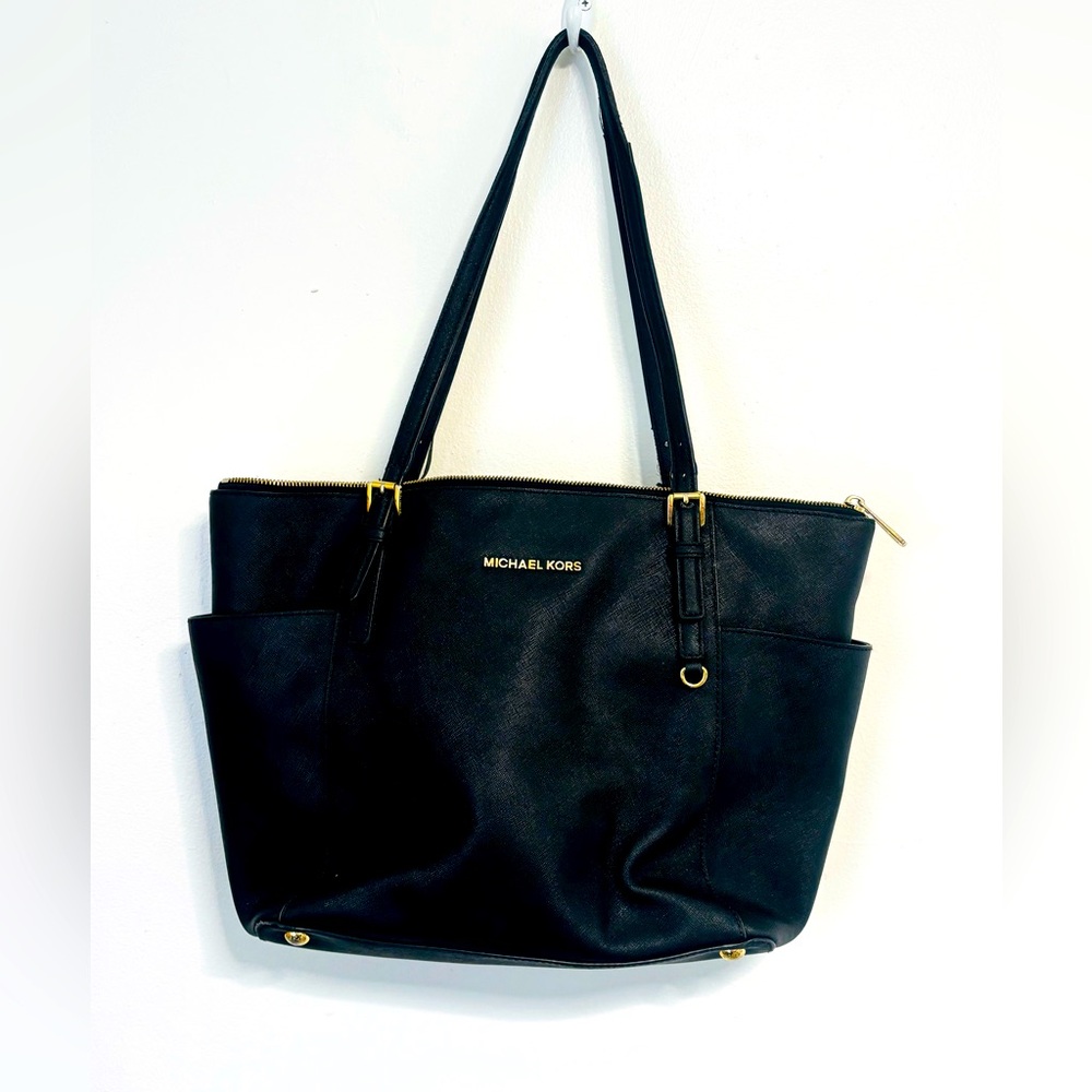 Michael Kors Charlotte Ciara Large Zip Tote Shoulder Bag - Black